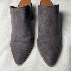 American Eagle Gray faux suede mules 6.5